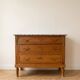 Antique wooden commode with marble and brass.