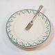 Lot de 6 assiettes plates en porcelaine opaque de Gien modèle Montigny, terre de fer.