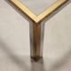 Vintage coffee table in metal, brass and glass, 1970s design.