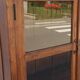 Antique teak cabinet with two drawers and four doors