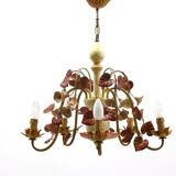 Lustre floral Hollywood Regency, années 1970