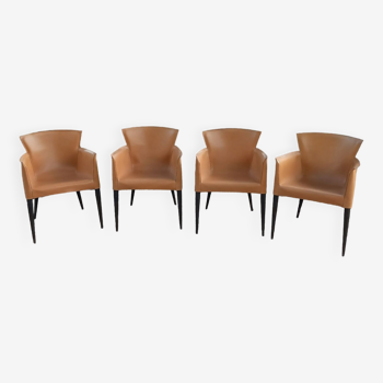 Set of 4 Vela chairs by Carlo Bartoli for Matteo Grassi