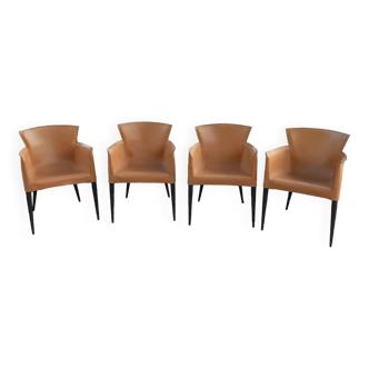 Set of 4 Vela chairs by Carlo Bartoli for Matteo Grassi