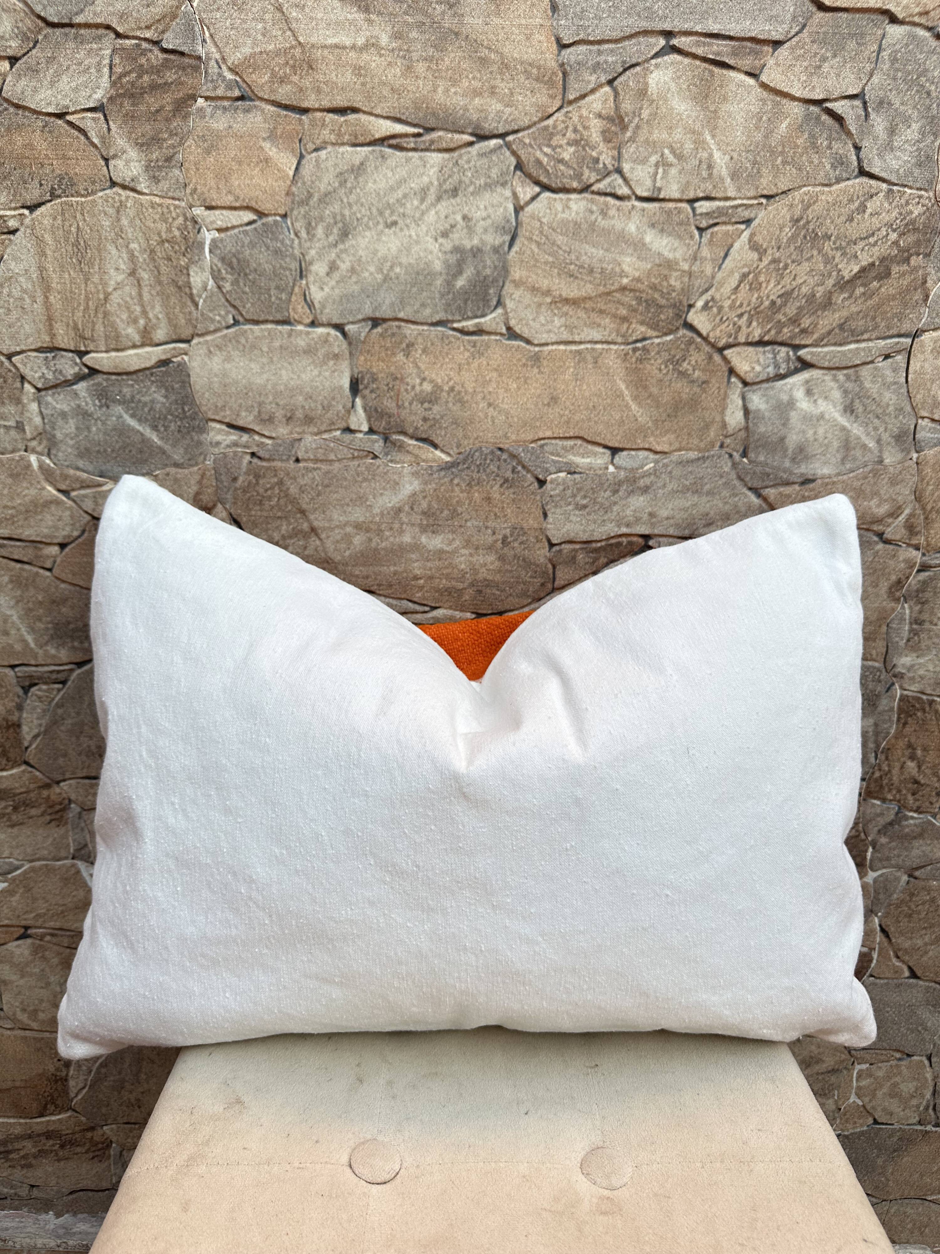 Moroccan orange pillowcase, Berber cushion cover, ear pillowcase.