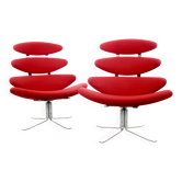 Paire de fauteuils scandinaves vintage modèle Corona