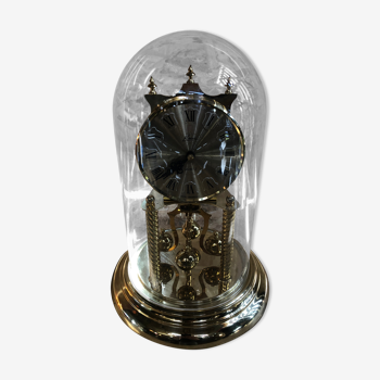 Old Clock Pendulum 400 Days KERN Golden Metal + Vintage Glass Bell