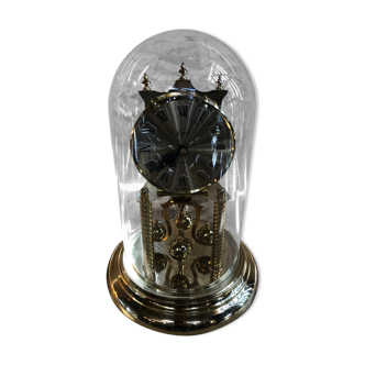 Old Clock Pendulum 400 Days KERN Golden Metal + Vintage Glass Bell
