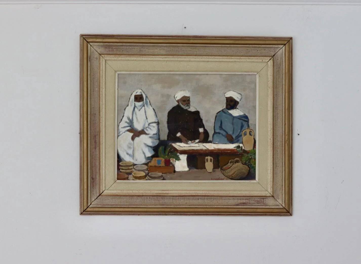 Oil on Swedish panel "Three Figures", Gösta Sundvall