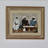 Oil on Swedish panel "Three Figures", Gösta Sundvall