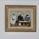 Huile sur panneau suédoise "Trois chiffres", Gösta Sundvall