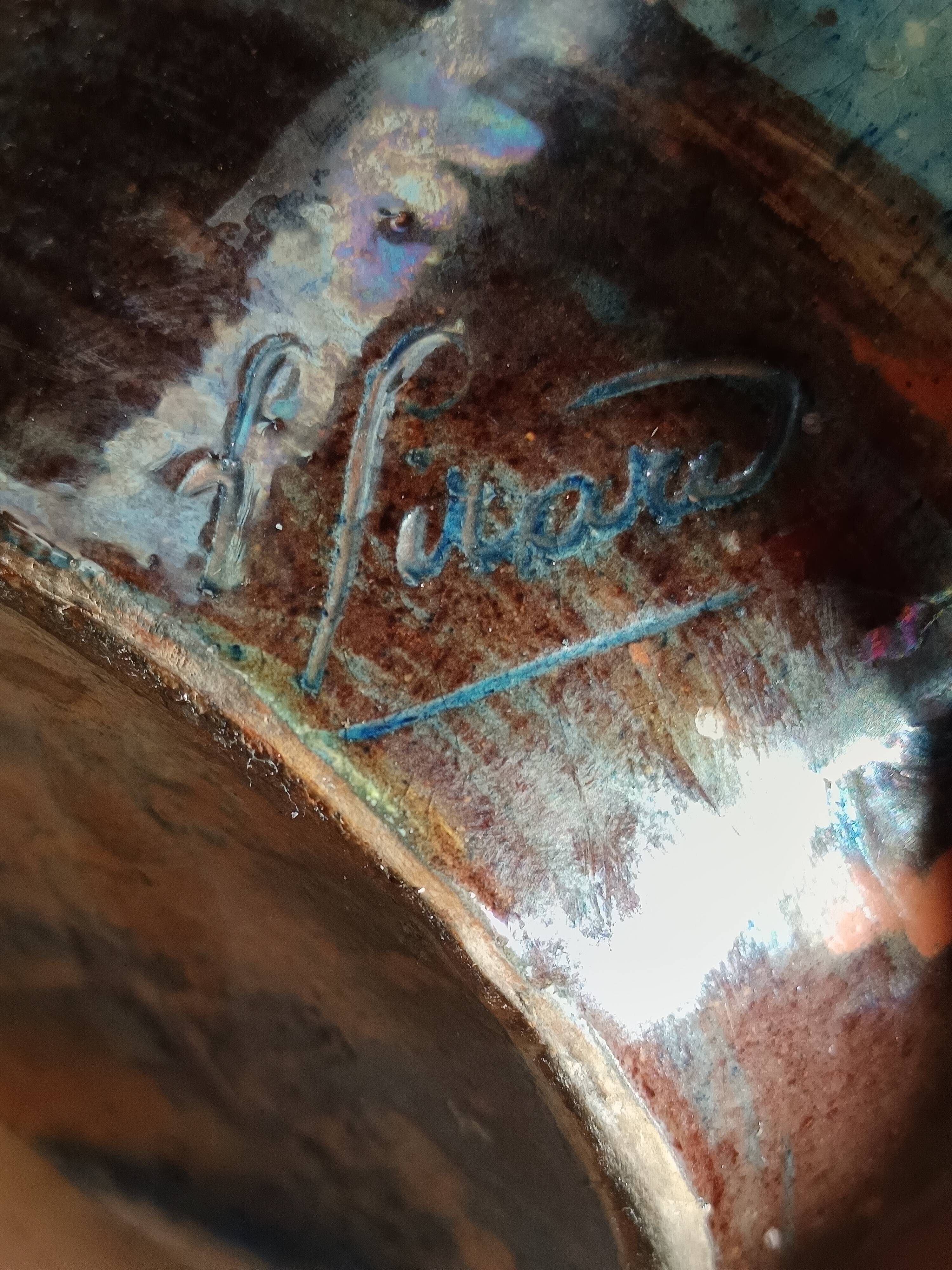 glazed ceramic vase 1920 signed François Sicard Vallauris