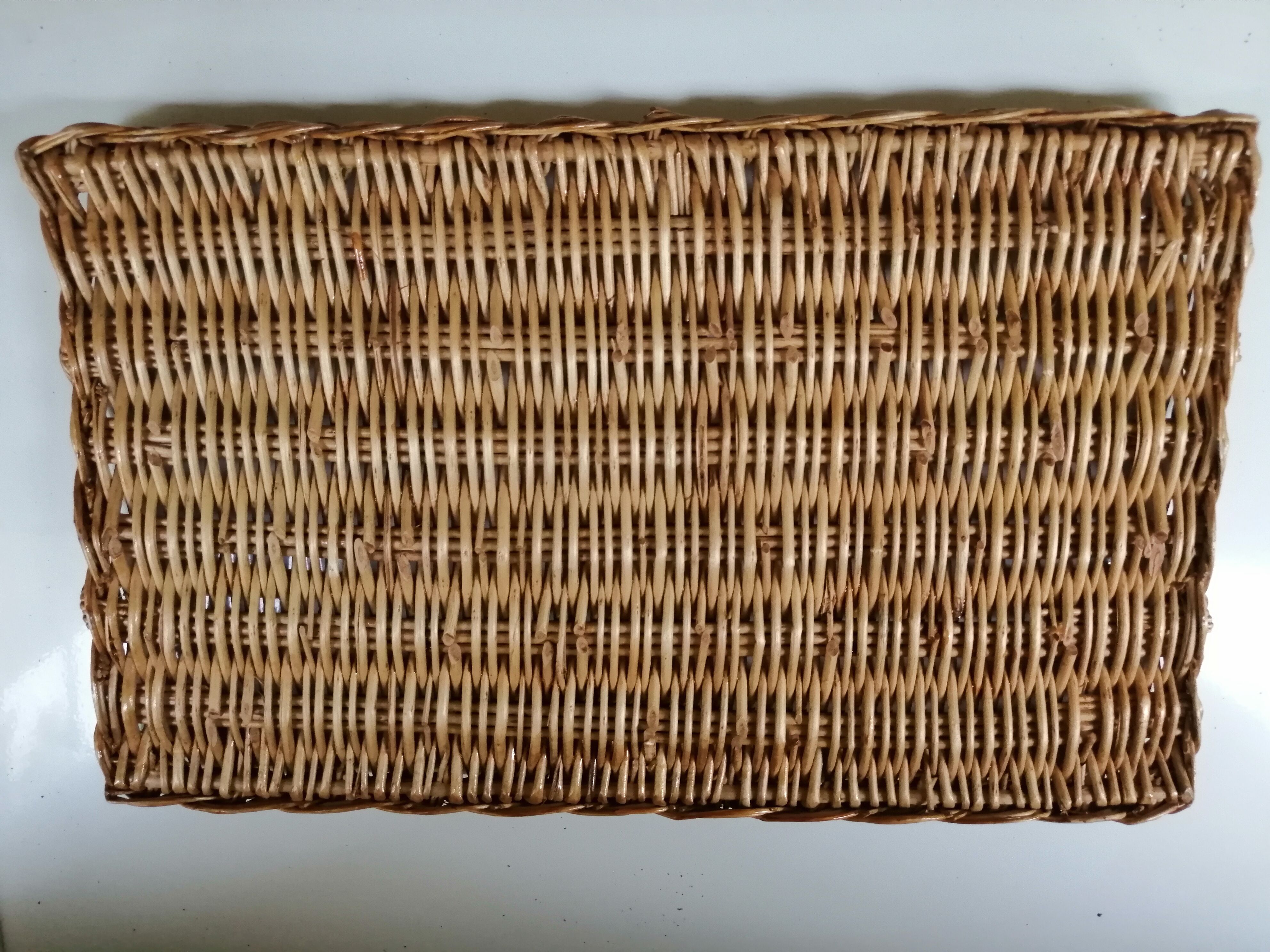 Vintage braided wicker platter