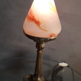 Art nouveau bronze foot lamp