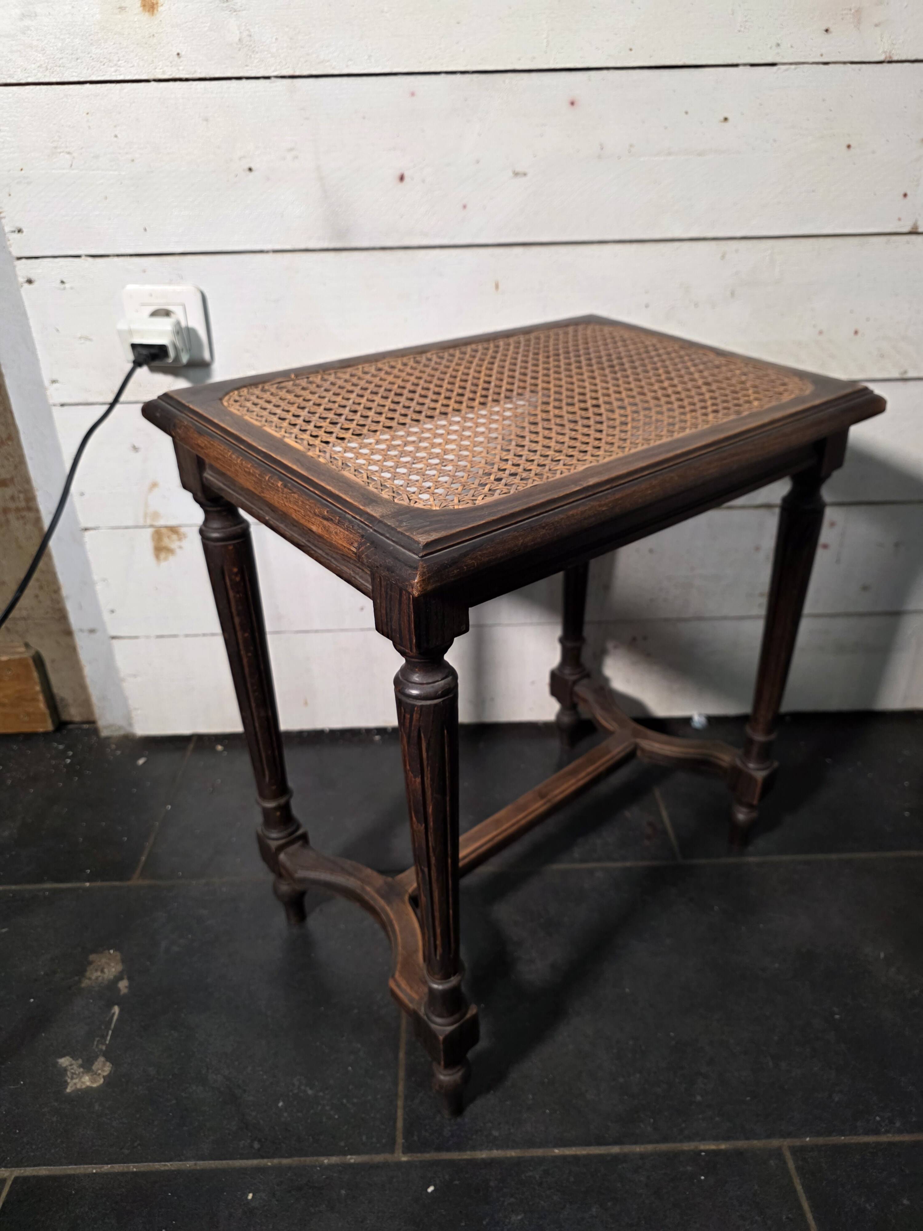 Louis XVI style piano stool in oak