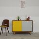 Yellow and grey U-452 sideboard by Jiri Jiroutek for Interier Praha 1960
