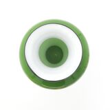 Scandinavian vase green and opaline white