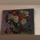 Painting the bouquet of roses, oil on canvas, signed Paul Marengo, art deco