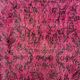 Turkish rug pink 300x200 cm, vintage overdyed tribal wool carpet large 2511