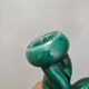 Pair of vintage green ceramic candlesticks signed Hubert Pernin, Vallauris.