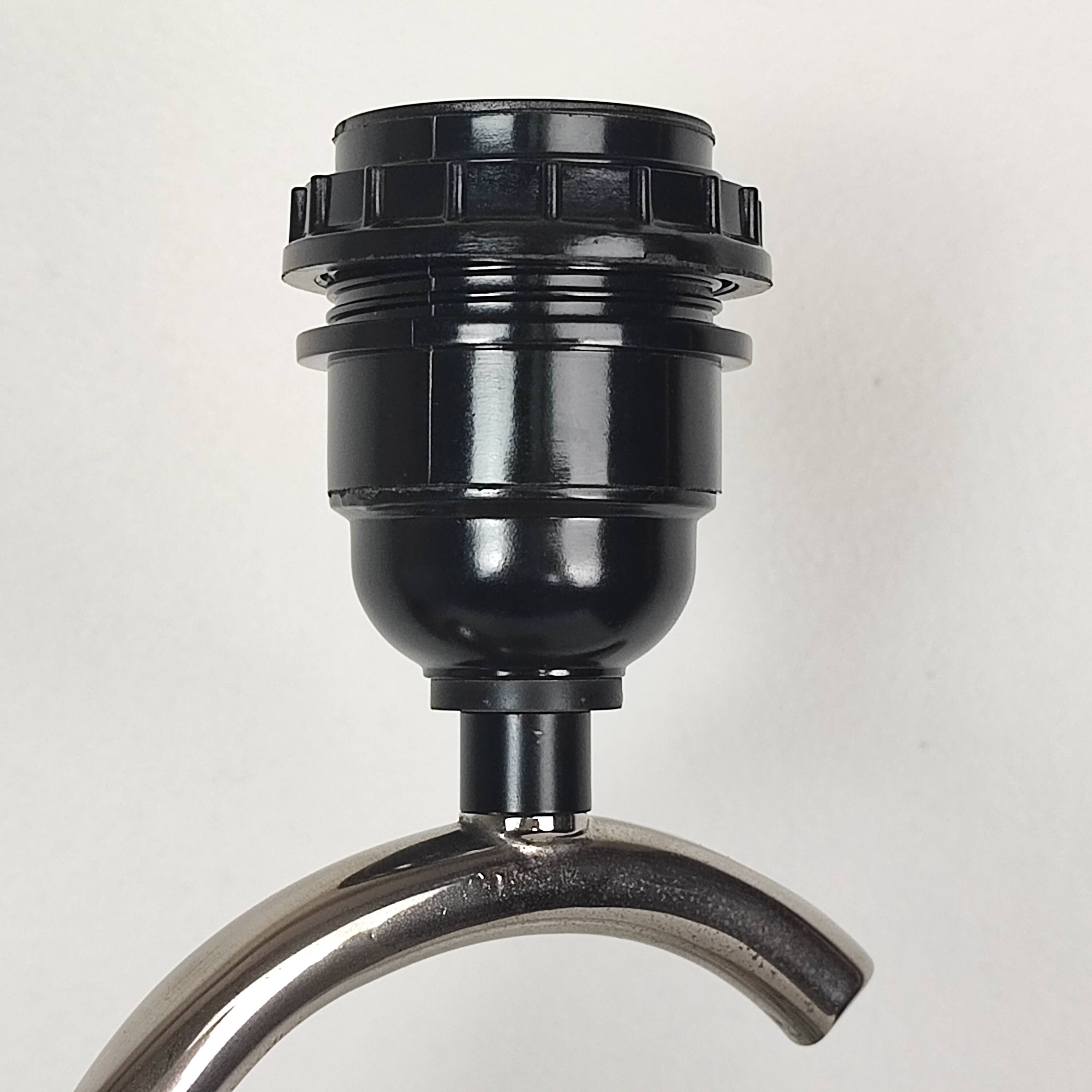 Pied de lampe chrome et améthyste du Brésil
