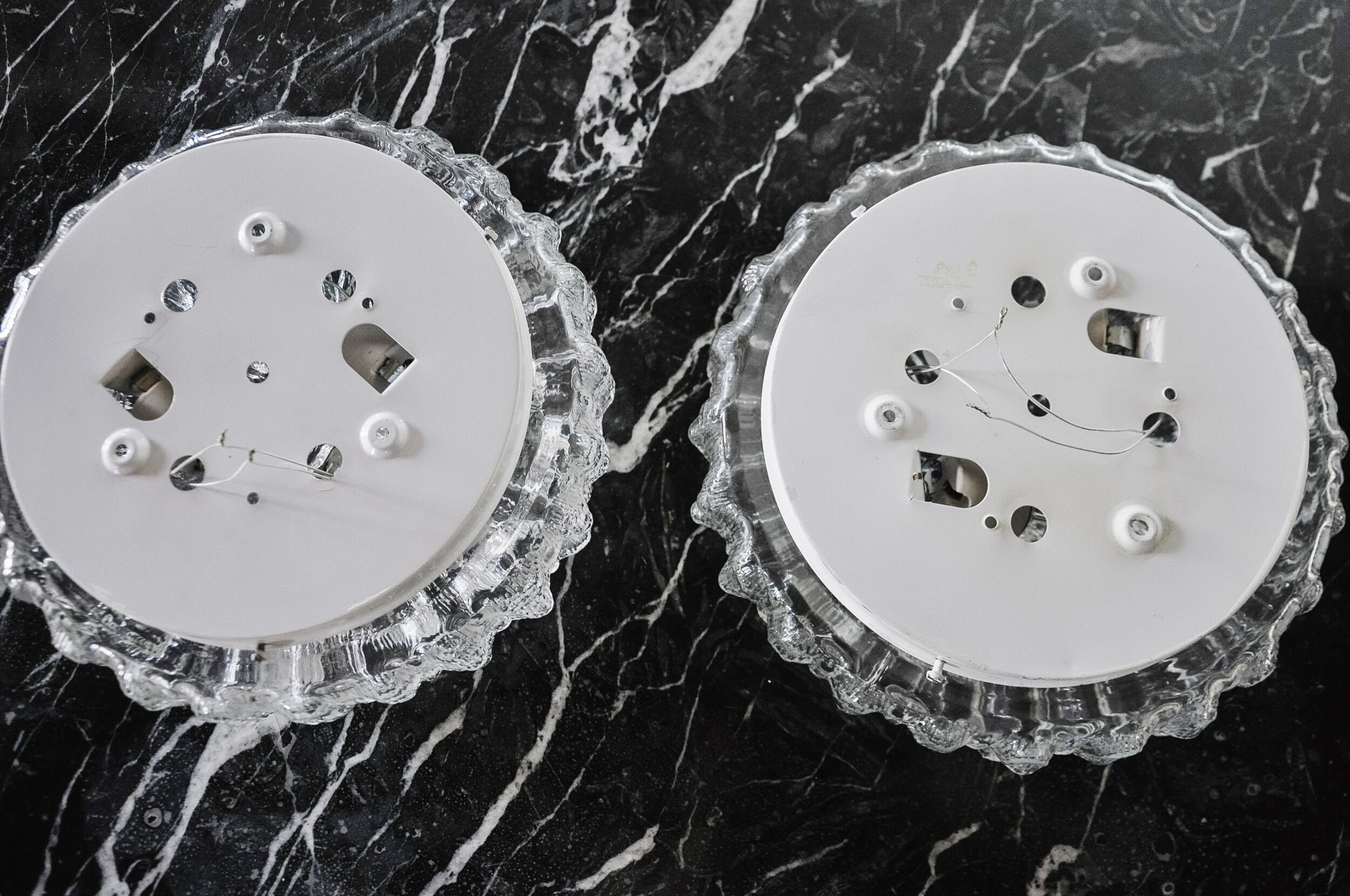 Pair of Bubbles sconces by Limburg, blown glass, Germany, 1960