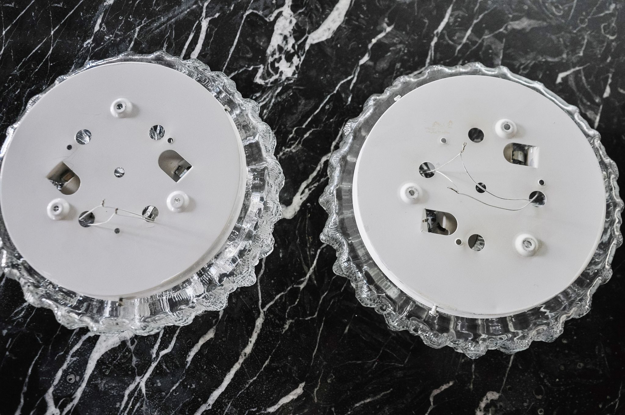 Pair of Bubbles sconces by Limburg, blown glass, Germany, 1960