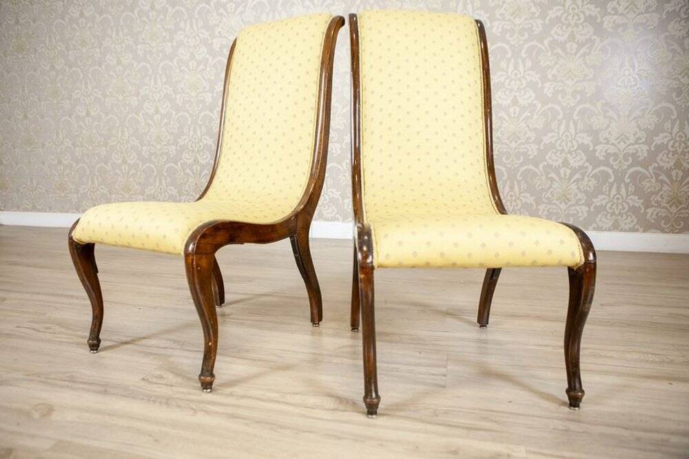 Yellow Swan Armchairs, 1890s, Set of 2