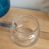 Boîte en verre ciselé et couvercle argent