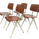 Lot of 4 vintage school chairs Galvanitas S16 Netherlands design