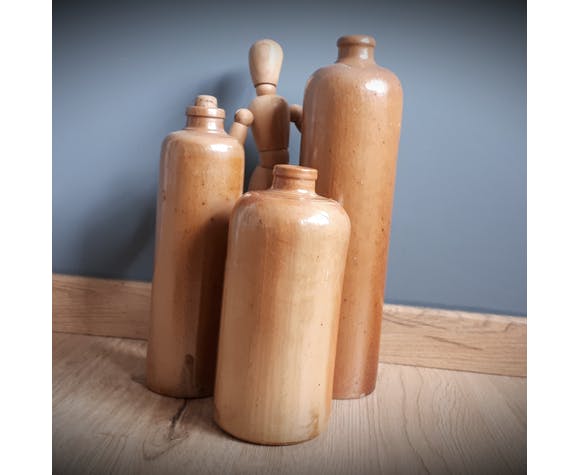 Lot of old sandstone bottles