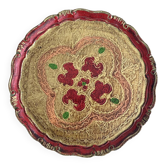 Round tray in Florentine style.