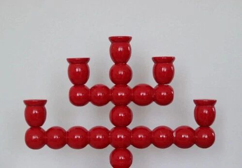 Swedish Mid Century Five-Arm Bobbin Candle Holder