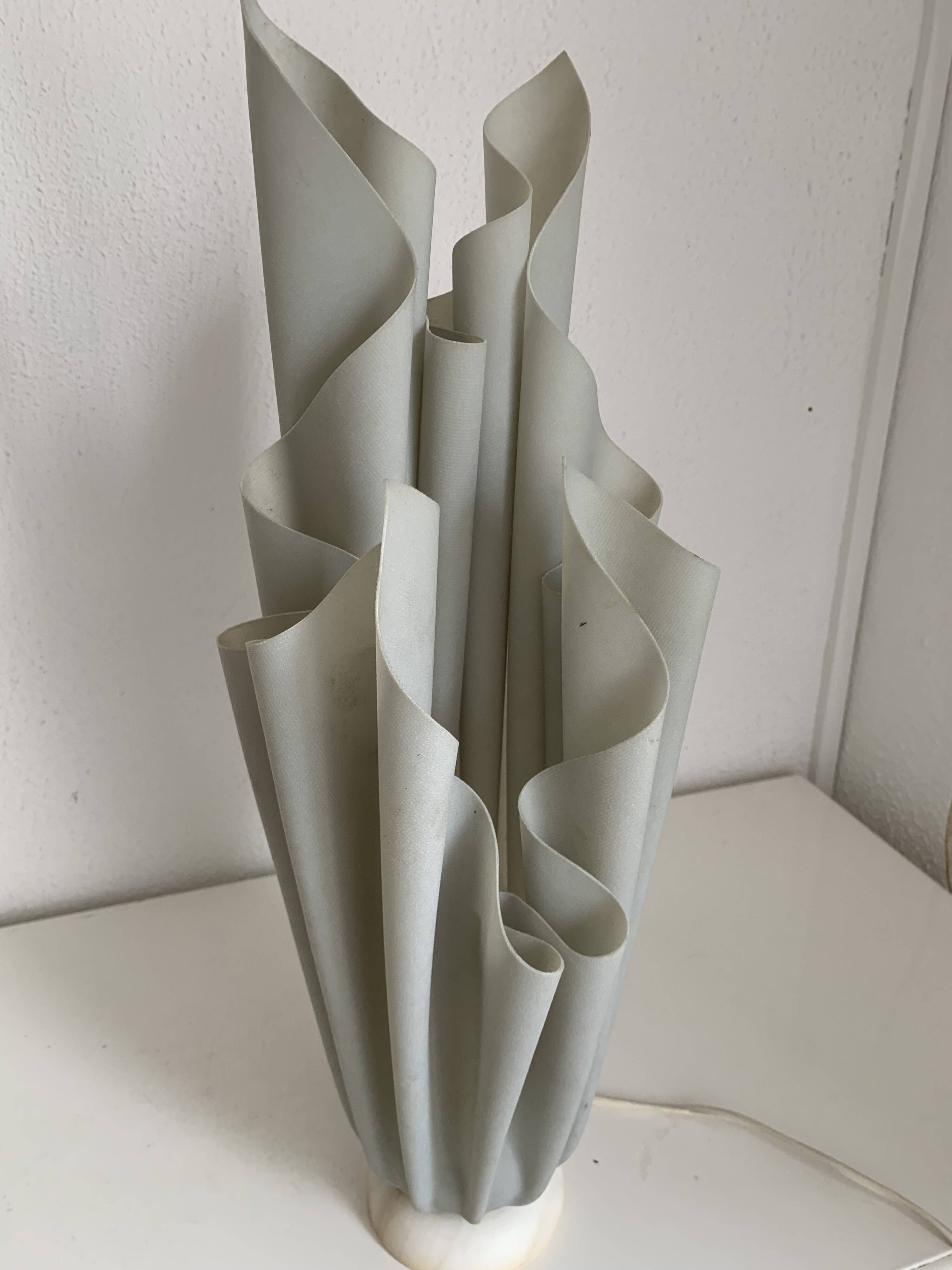 Vintage 1970s Georgia Jacob Athena Mouse Grey Draped Lamp - 50cm