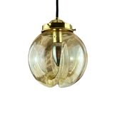 Lamp walking/suspension lamp large globe vintage molded glassware Murano smoked yellow
