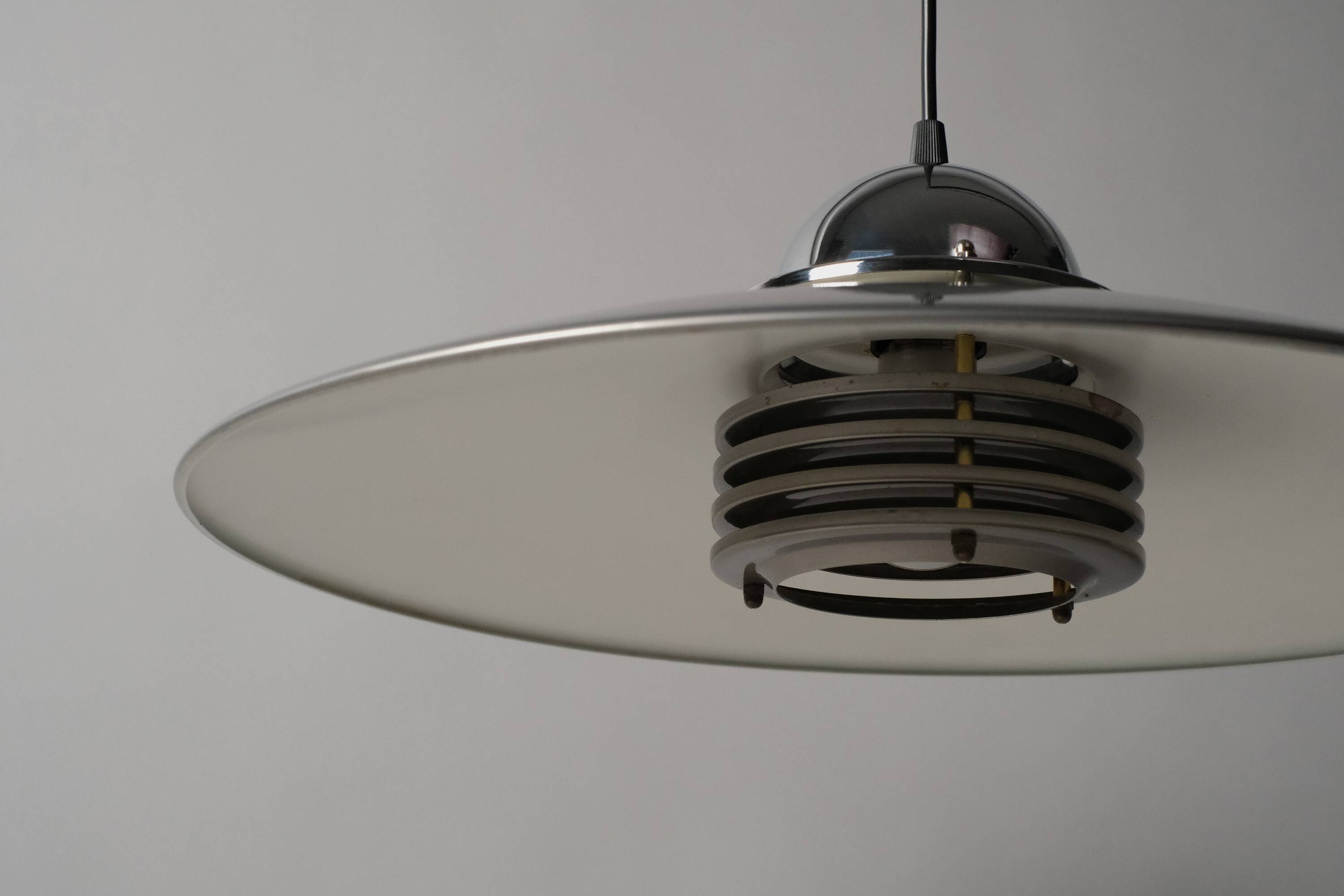 Belid T1390 Pendant Lamp by Jan Eskil Eskilsson, UFO Saucer, 1980s Swedish Modern Lighting.
