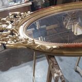Pediment mirror in gold medallion with gold leaf 1840