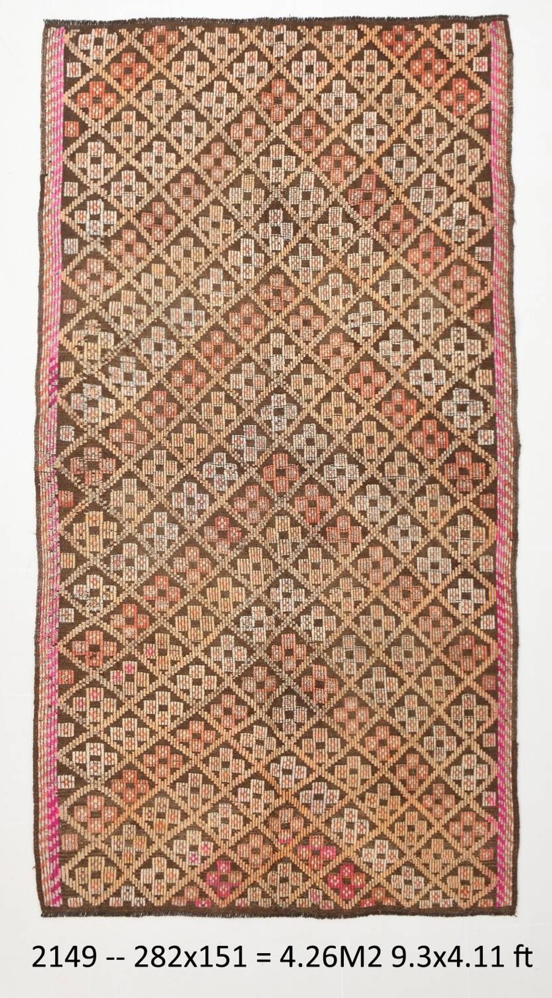 5x9 Turkish Kilim Rug, 151x282Cm