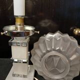 Vintage art deco globe skyscraper lamp