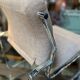 Fauteuil / chauffeuse de salon tissus et chrome Atal 1970