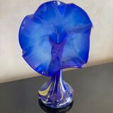 Opaline vase shape blue flower