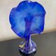 Opaline vase shape blue flower