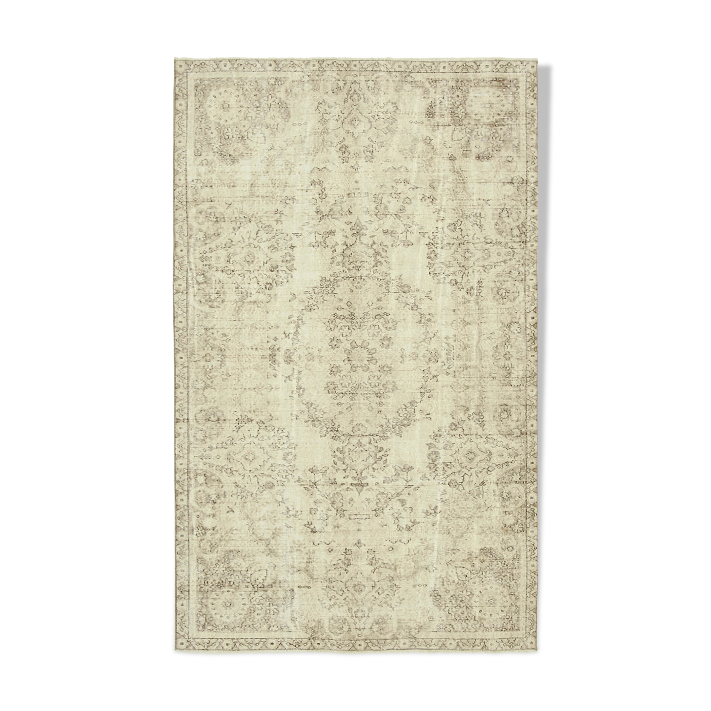 Hand-knotted turkish beige rug 165 cm x 273 cm