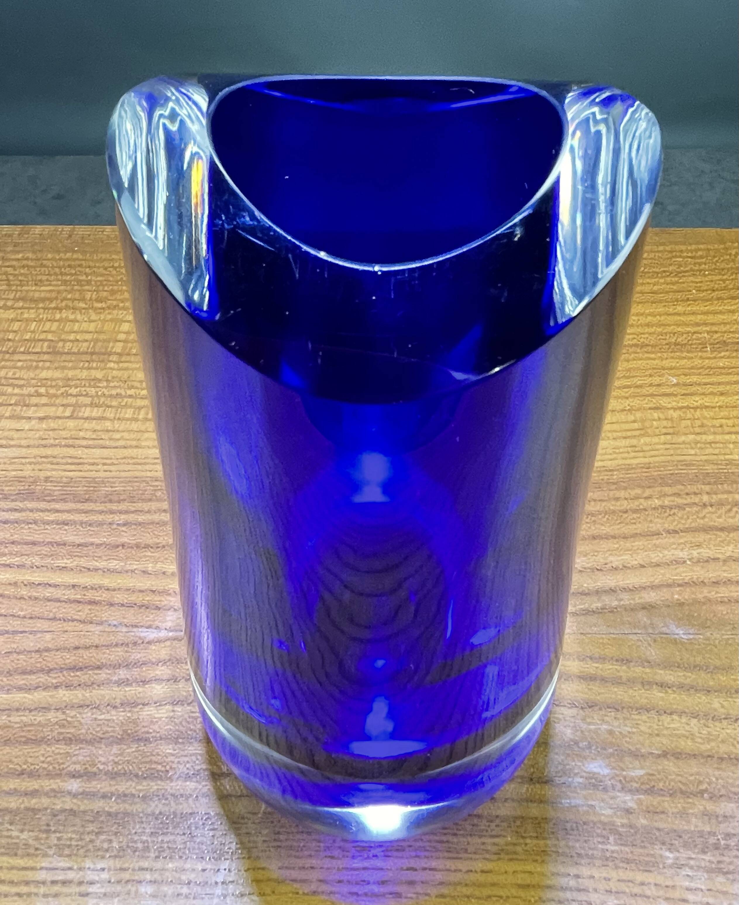 Blue glass vase
