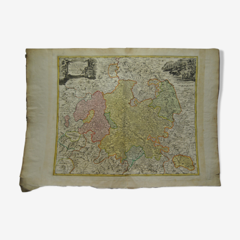 German Geographical Map Germany 18th century by Hesse J B Homann