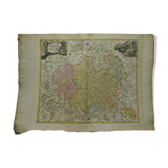 German Geographical Map Germany 18th century by Hesse J B Homann