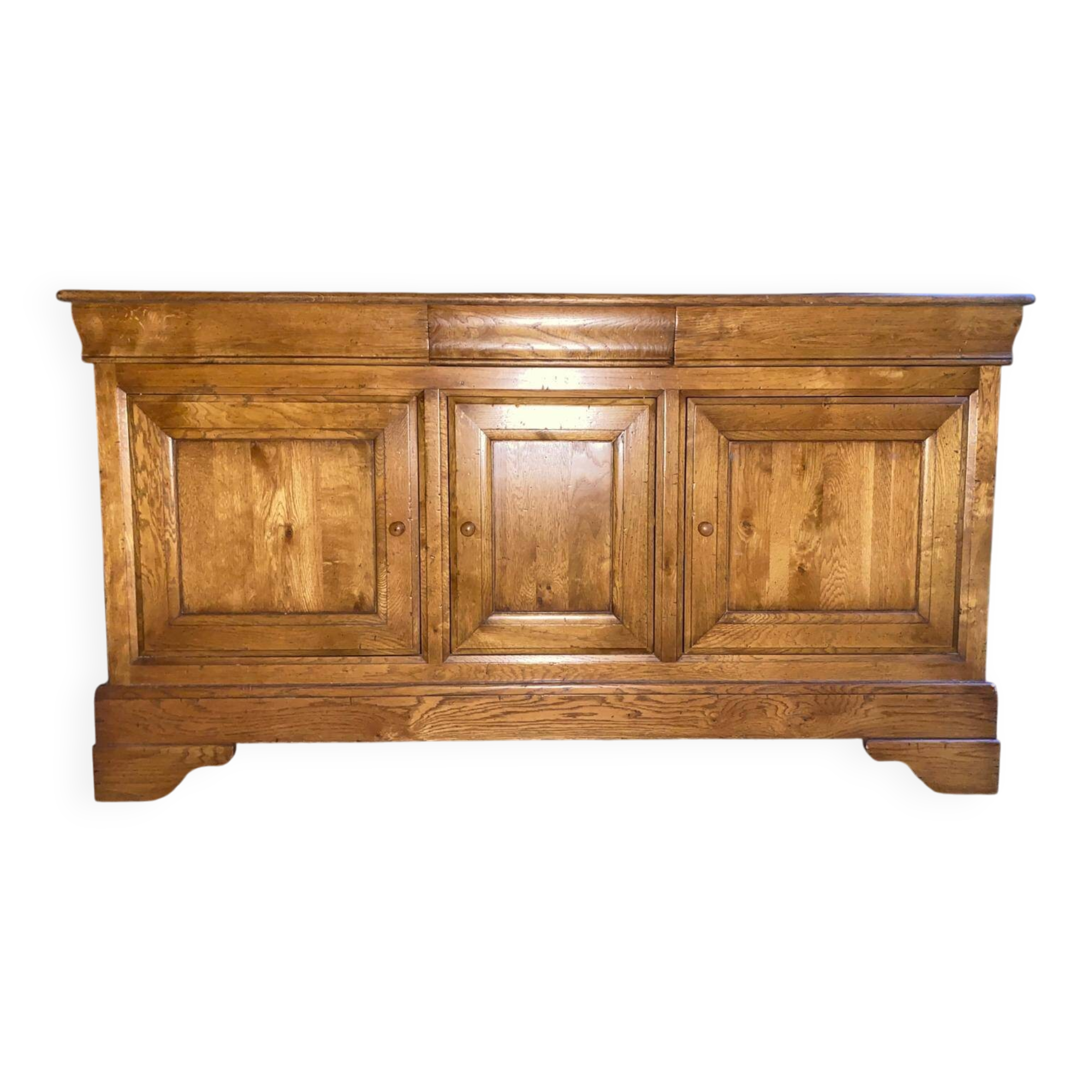 Sideboard with 3 doors in Louis Philippe style made of solid oak.