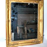Old mercury mirror Restoration 19th century - Gilded frame with leaf