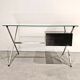Chrome desk, glass and wood by Franco Albini for Knoll International.