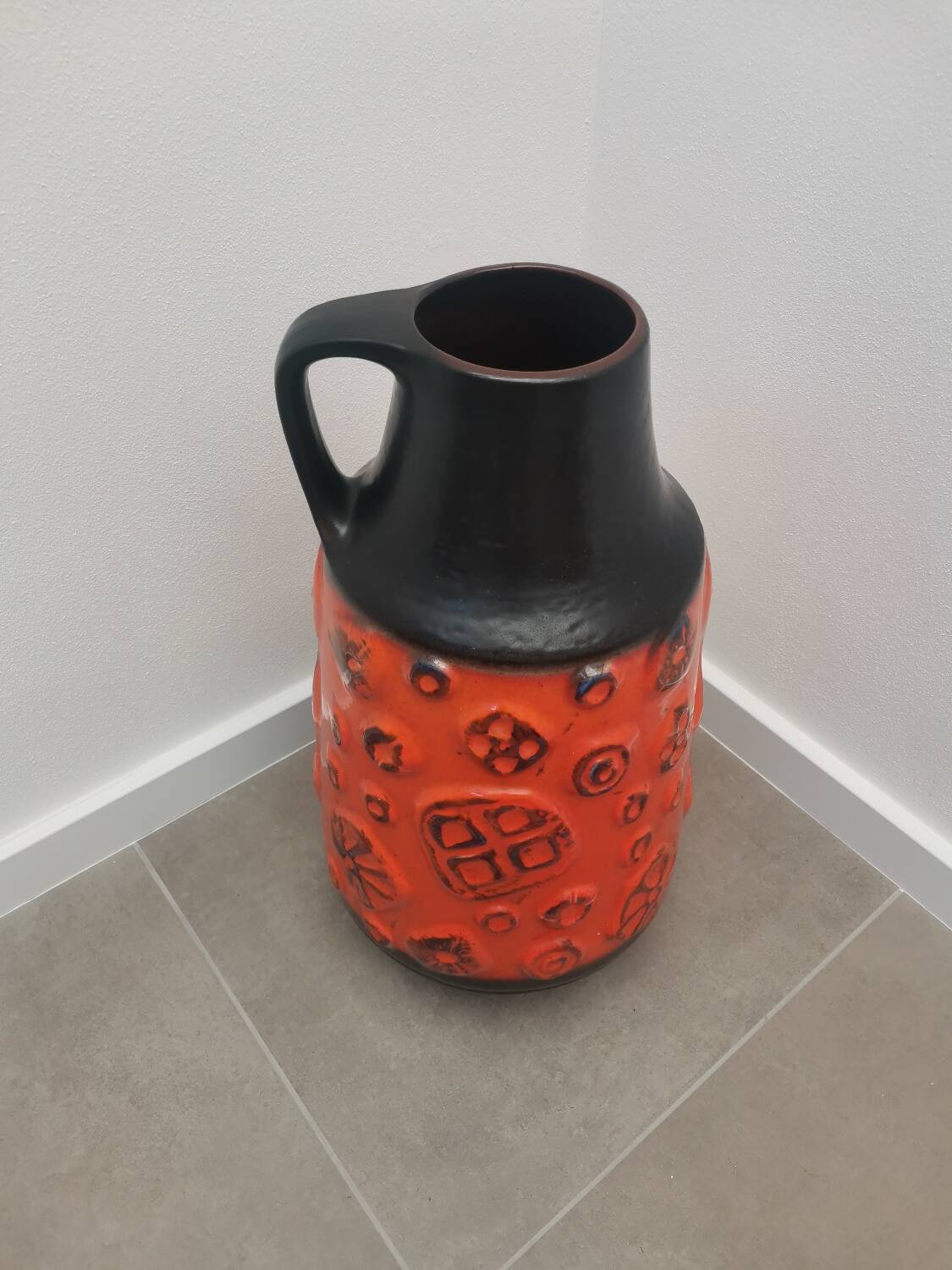 Large Fat Lava Floor Vase 45 cm by Carstens Tönnieshof – Mid Century