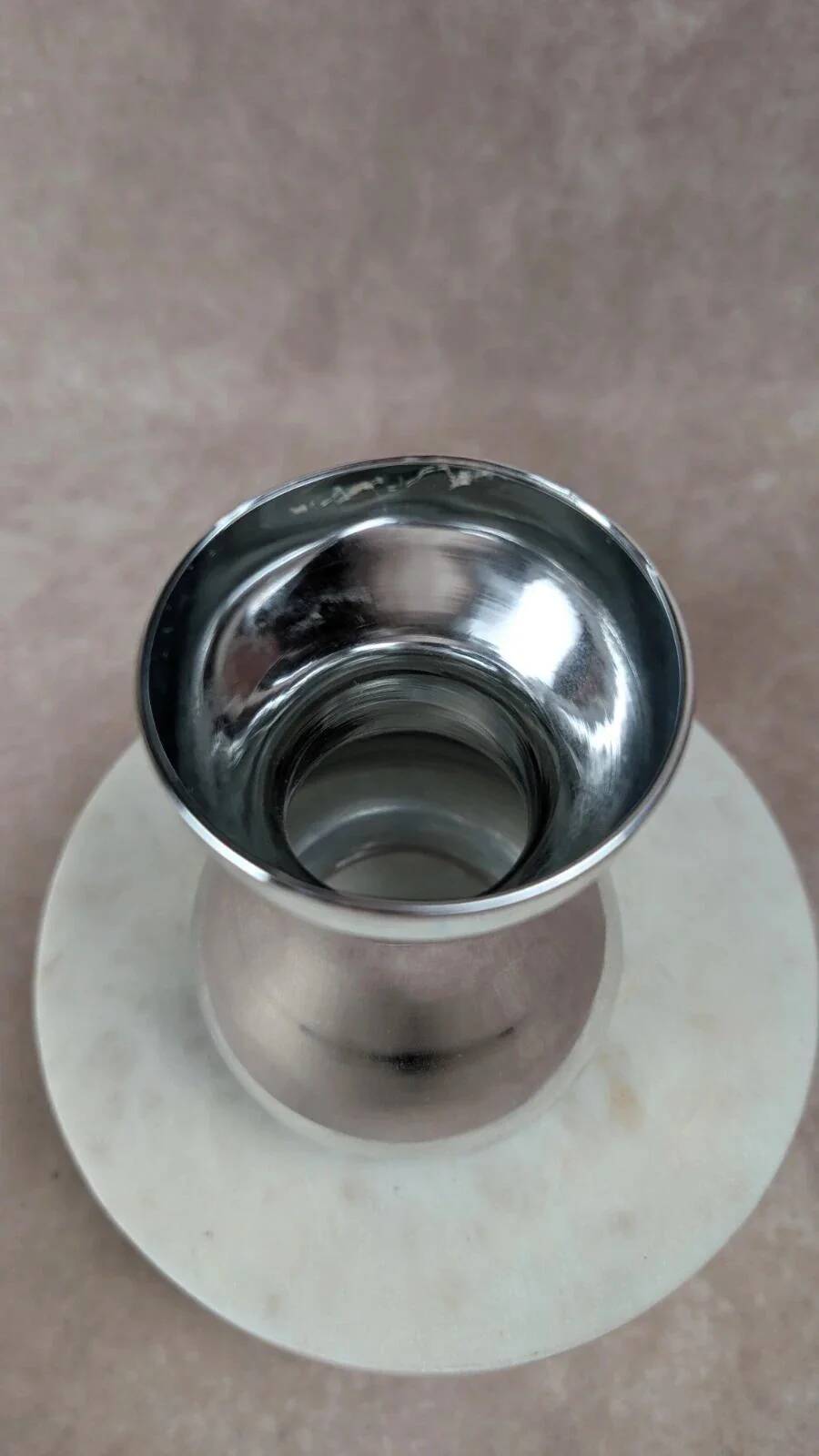 Vintage silvered glass vase